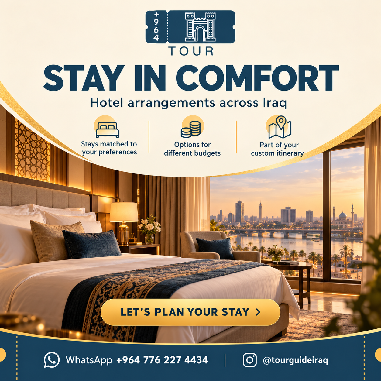 Stay in comfort: TOUR +964 hotel arrangements campaign
